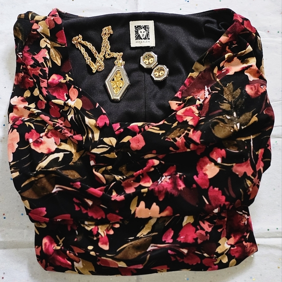 Anne Klein sleeveless floral print summer dress. Size Small - Picture 10 of 10